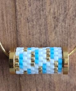 Alternative view of LIGNE : TRAME bleu, doré, blanc