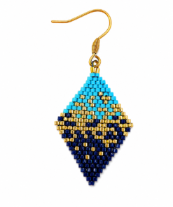 Alternative view of AU DELA DES ETOILES - POUSSIERES D'ETOILE : Bleu turquoise doré bleu foncé